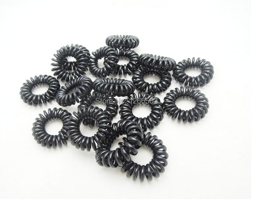 10pcs/lot Cheap Telephone Line Gum Black  Elastic Hair Band For Girl Rope Jewelry Accessories Springs Hair Scrunchy