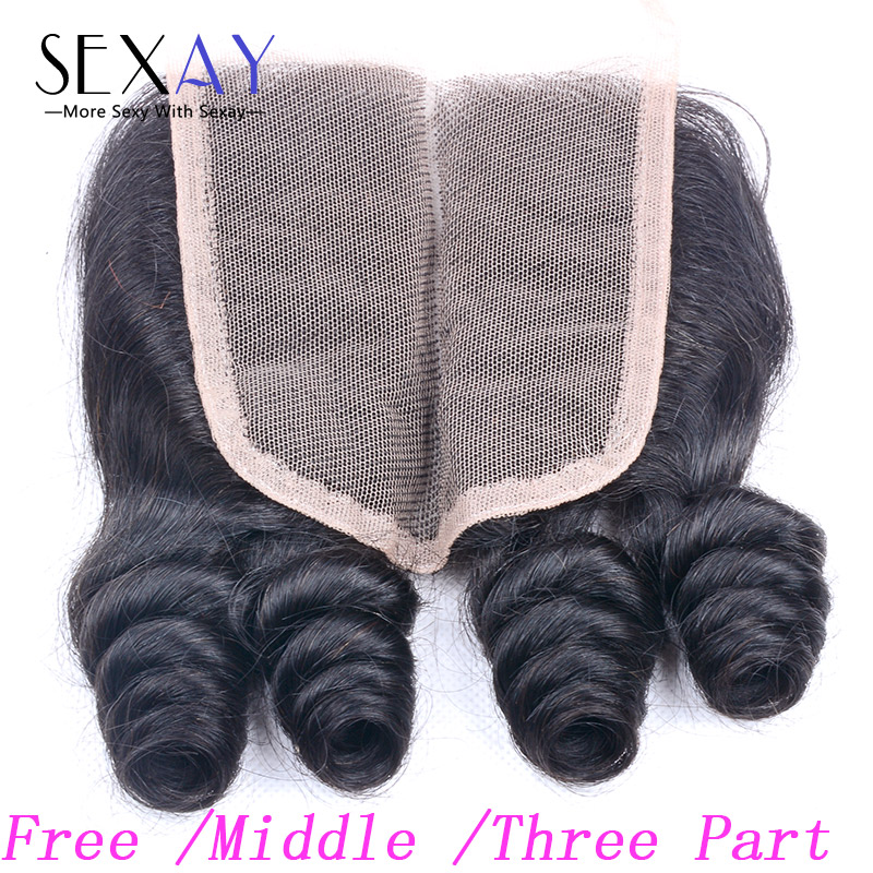 7A Malaysian Funmi Hair Closure Beauty Bouncy Curls Malaysian Virgin Hair Fumi Hair Lace Closure Nigerian Weaves Spiral Curl
