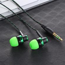 MP3 MP4 Wiring Subwoofer Headset Ear Braided Rope Wire Cloth Rope Earplug Noise Isolating Earphone Built-in Mic Handfree
