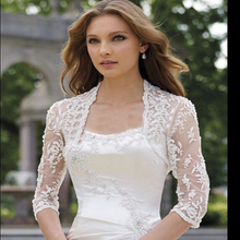 2016 Custom Made Newl Sexy 3/4 Sleeves LACE Wedding Jacket/Bolero Bridal Dress Accessory