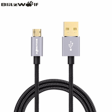 Blitzwolf 2.1A 1 м реверсивный плетеный микро USB кабель двусторонняя USB мужчина к двусторонняя pin-мужчинами для Android для Samsung