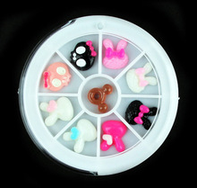 Nail resin jewelry animal models/Scottish tartan round leopard jewelry /Paragraph five-pointed star cute imitation pearl