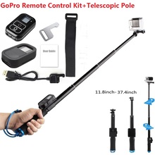 GoPro Remote Control Kit+GoPro Remote Telescopic Pole GoPro Aluminum Extendable Monopod For GoPro Hero4 3+ 3 Session Accessories