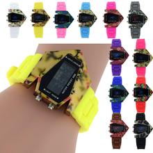 Prevalentes de la mujer a prueba de agua Dazzle Colour avión militar estilo Digital de luz LED Watch
