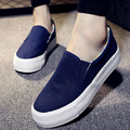 2016 Ladies Shoes Canvas Shoes Platform Flats Slip On Solid Woman Leisure Breathable Shoe Female Fashion