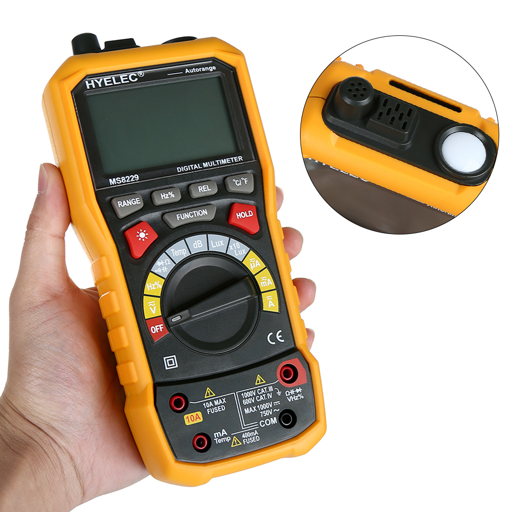 HYELEC Mastech MS8229 Auto Range 5 in 1 Multifunctional Handheld 2 8 Auto Digital Multimeter for