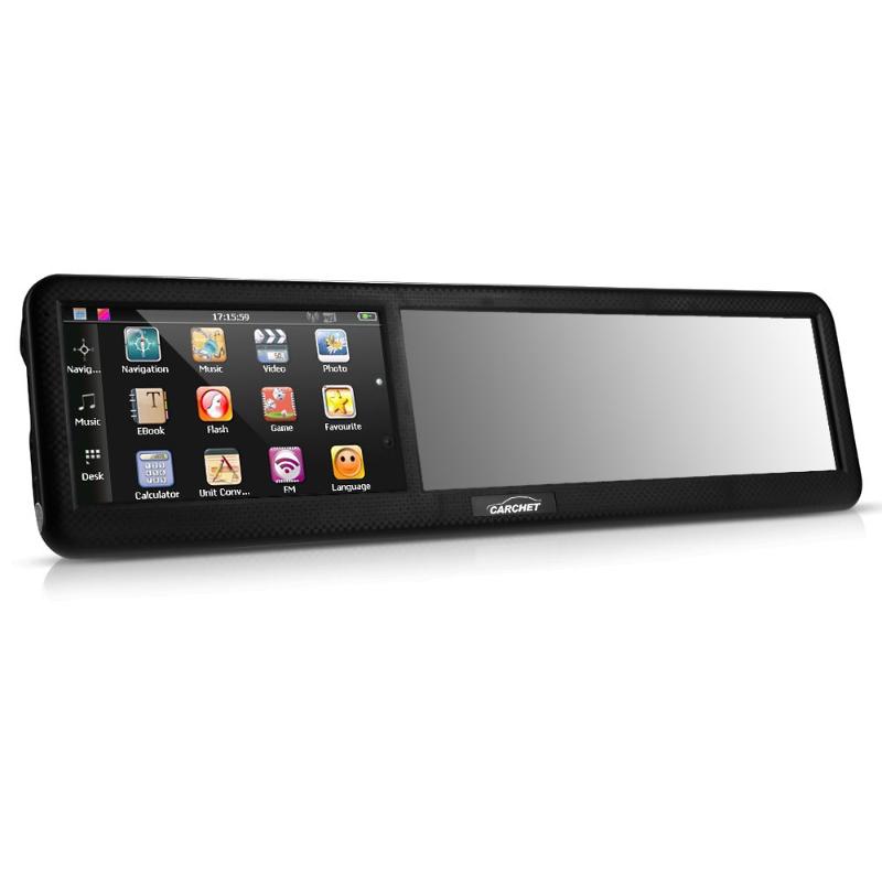 CARCHET 4 3 Car GPS Navigation Rearview Mirror Camera Bluetooth DVR Europe 8GB Touchscreen AV IN