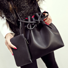 Free shipping Fashion 2016 candy color fashion all-match bucket bag pu leather one shoulder cross-body women’s handbags