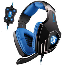 SADES A60 Vibration Function and 7.1 Surround Sound Professional Gaming Headset Headphone Casque with MIC Led light for PS3 PS4