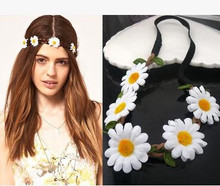 New Women Hair Accessories Wreath For Hair With Simulation Chrysanthemum Flowers Headbands Bohemia Hair Bands Girls Headband