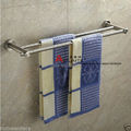 Classic Stainless Steel Double Pole Bath Towel Rack Wall Mounted Towel Shelf
