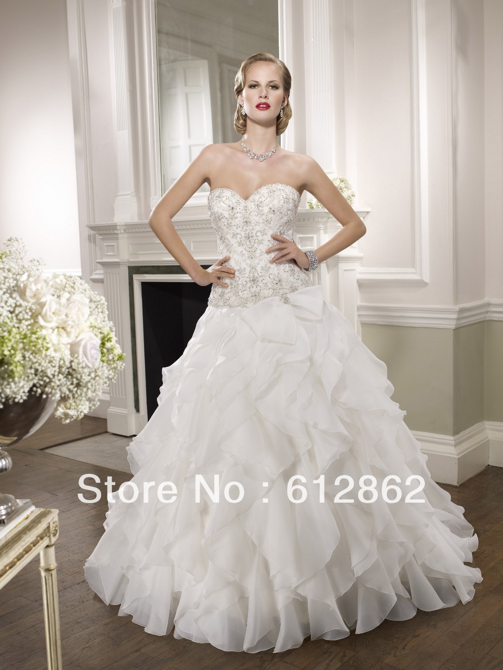 Turmec Strapless Lace Dress With Corset Bodice