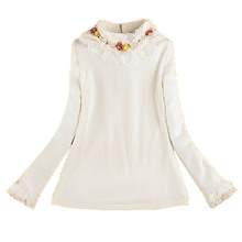 2016 Korean Style Children Clothes Princess Girls Long Sleeved Blouse Lace Collars Cotton Blouse Baby Fashion Kids Tops