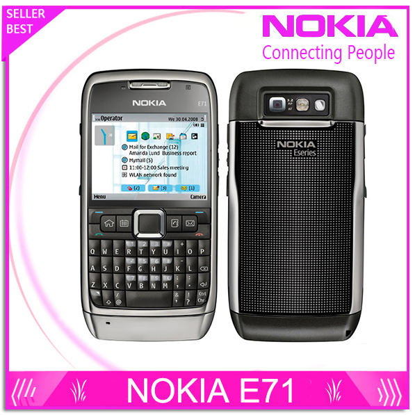 E71 100 Original Nokia E71 Mobile Phone 3G Wifi GPS 5MP Refurbished cellphone Unlocked E Series