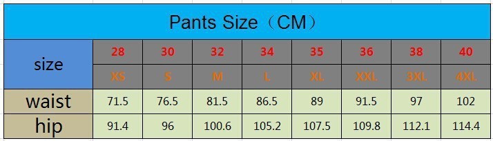 PANTS SIZE