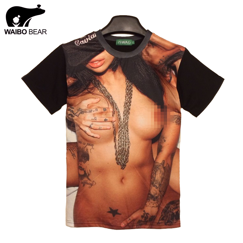 2016 Hot Funny T Shirt Men Tops 3D T-shirts Short Sleeve O-Neck Tees Print Male Summer Harajuku Camisetas Hombre WAIBO BEAR