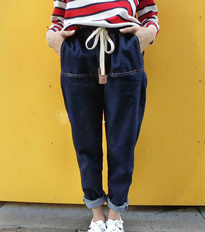 S 6XL Plus Size Loose Denim Pants Boyfriend Jeans for Women Denim Harem Pants Hip Hop