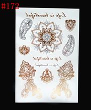 Jewlery style body art painting tattoo stickers glitter Metal gold silver temporary flash tattoo Disposable indians
