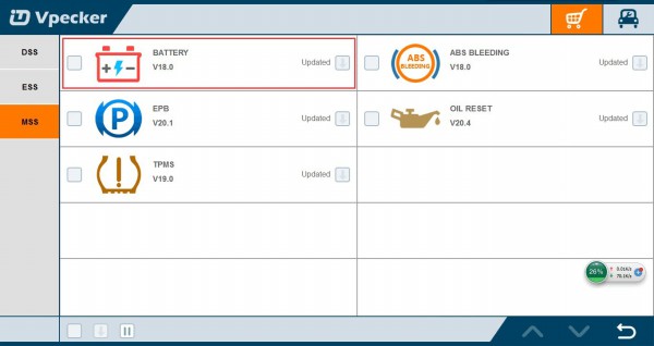 VPECKER Easydiag Special Function Display