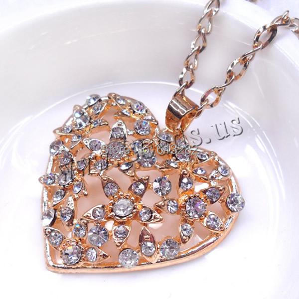 Free shipping!!!Zinc Alloy Sweater Chain Necklace,creative jewelry, Heart, KC gold color plated