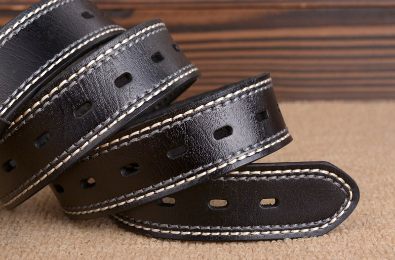 Wholesale Mens Genuine Leather Belt Line Black Buckle Designer Men High Quality Casual Brown ...
