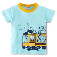 2016 Hot Sale Kids Summer Tees Tops Baby Boys Girls T-Shirt High Quality Creative Cartoon Animal Bus Children’s Boy Girl T-Shirt