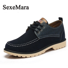 SexeMara Brand 2016 New Alligator Sripe and Suede leather Men’s Casual Shoes Fashion Zapatos Hombre Chaussures Jogging Shoes