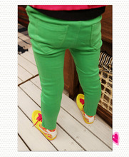 New Kid Clothing Hot Girls Jeans Candy Color Skinny Children Pants Baby Casual Long Pants Kids
