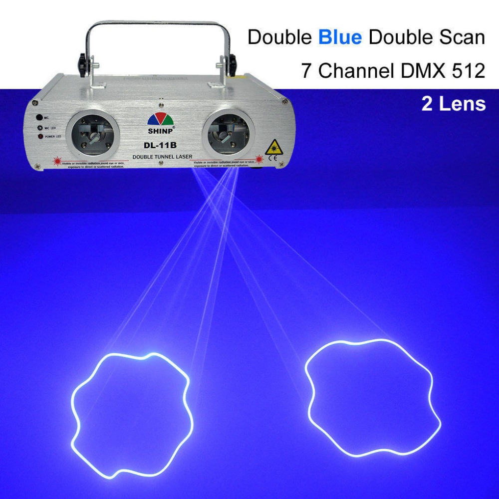 Buy SHINP DMX 7CH 2 Lens Blue Laser Lights Beam Master