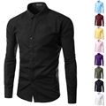 Brand New Mens Shirt Long Sleeve Slim Fit Clothing Solid Man Dress Shirts Vestidos Camisa Social