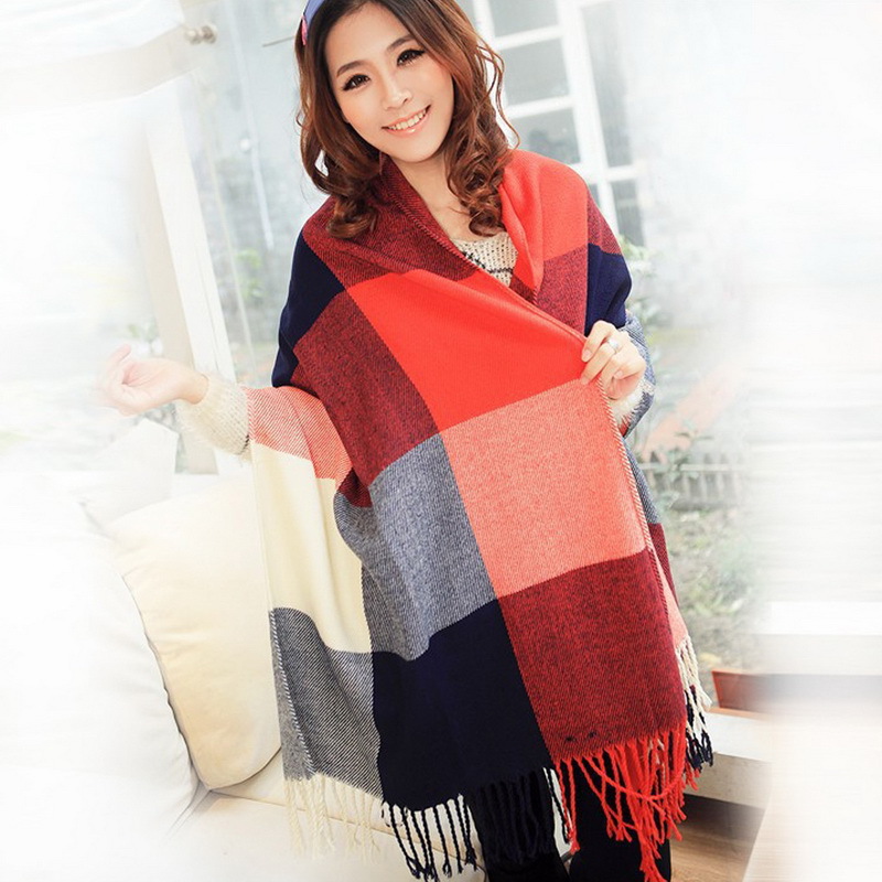 Fashion Wool Winter Scarf Women Spain Desigual Scarf Plaid Thick Brand Shawls and Scarves for Women