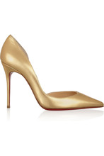 Classic Gold Color Red Bottoms Thin High Heels Woman Pumps Slip-On Pointed Toe Summer Style Handmade Ladies Shoes Simple 2015