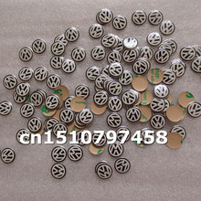 Car styling 1000pcs blue black aluminum 14mm Remote Key Fob Logo Badge Emblem For Volkswagen VW