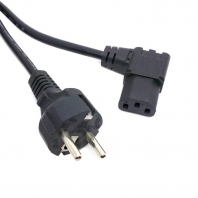 Europe european EU plug Flat Nema 5-15P to IEC C13 Left Angled Power Cord cable adapter for LCD LED Wall Mount TV 5ft 1.5m 150cm