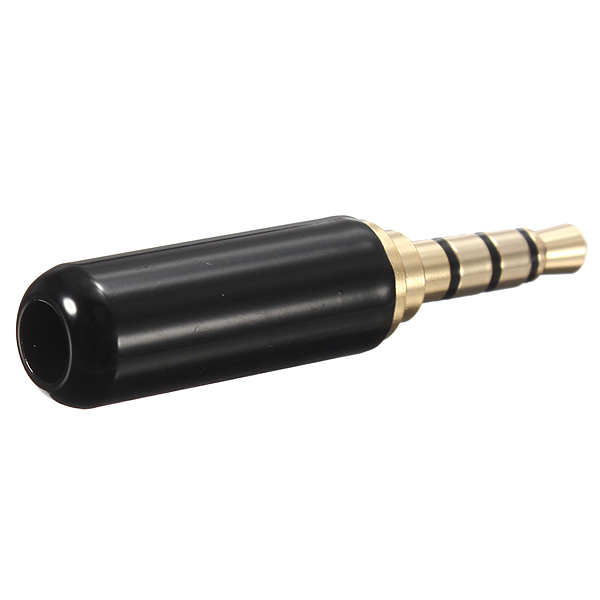 Best Price Brand New Black 4 Pole 3 5mm Male Headphone Jack Plug Metal Audio Soldering