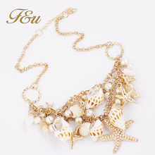 Summer Promotions High quality Bohemia Style Metal Starfish Necklace choker necklace statement jewelry for women 2015#N1526