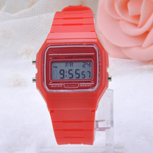 Girls Ladies Women Fashion Digital Rubber Silicone Wrist Watch Multi Sugar Color Alarm Stopwatch  GMHM105