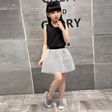 Fashion Summer Style baby girl clothing sets girls elegant tank tops+mini skirt sets kids clothes set for girls