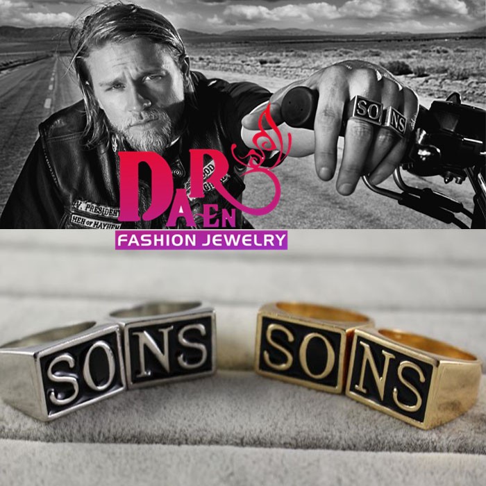 For Sons of Anarchy Set Ring Jax Teller Ring silver and gold color DMV106in Rings from Jewelry
