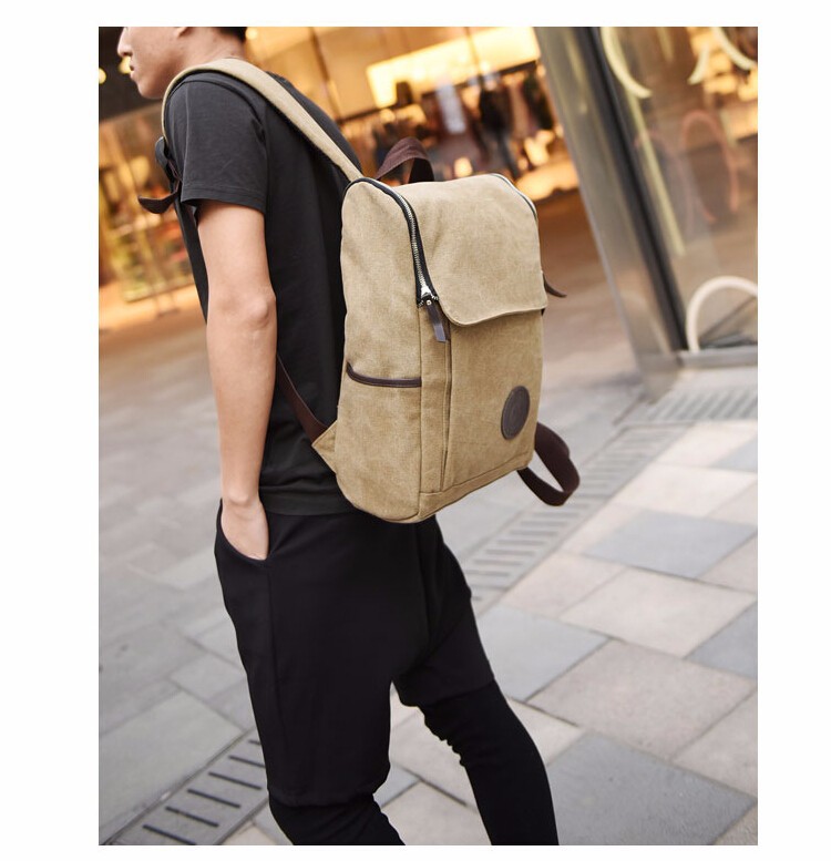 New Vintage Backpack Fashion High quality men Canvas Backpack boy school bag Casual Travel Bags (23)