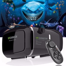 Hot!2016 Google Cardboard VR shinecon Pro Version VR Virtual Reality 3D Glasses +Smart Bluetooth Wireless Remote Control Gamepad