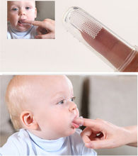 Free Shipping 2 Pcs Soft Silicone Safe Baby Kids Finger Toothbrush Gum Brush For Clear Massage
