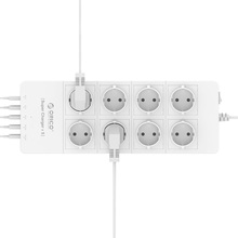 EU Plug USB Travel Tablet Charger Adapter with 8 Outlet Power Strip Surge Protector For Apple