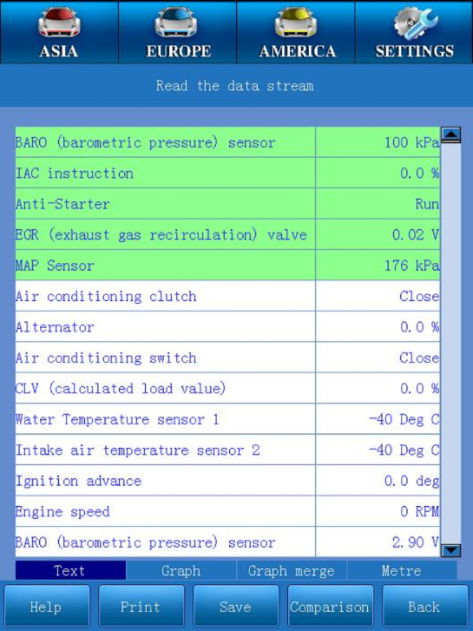 OEMScan GreenDS GDS+ 3 software display 3