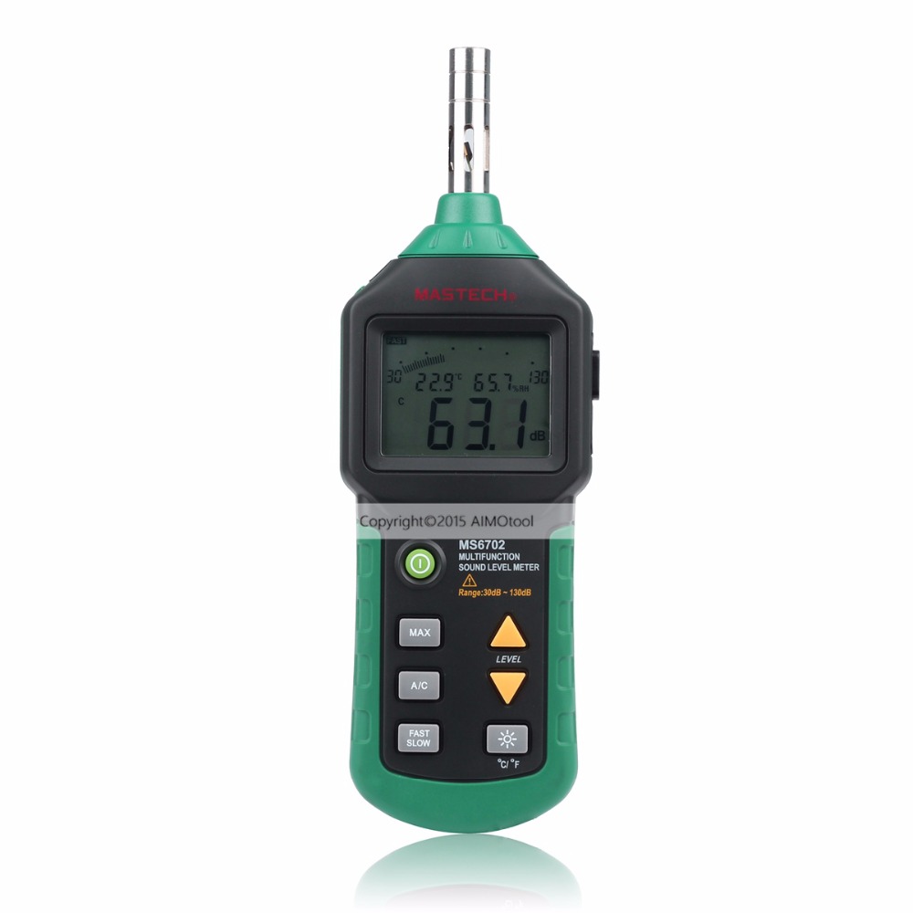 MASTECH MS6702 Digital Sound Level Meter Noise Meter dB Decible Meter Tester Temperature Humidity Meter Thermometer