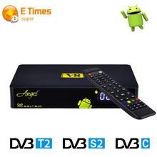 DVB-S2/T2/C V8 Angel Satellite Terrestrial Cable Combo Receiver Amlogic S805 Android TV BOX Support IPTV Live Streaming Online