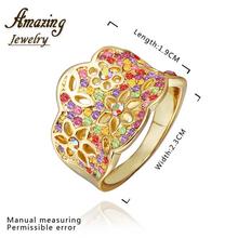 Free shipping brand Fashion Jewelry luxurious CZ diamond ruby sapphire wedding 18K rose Gold Plated lord