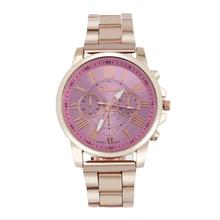 Hot Marketing 2015 Luxury Stylish Fashion Roman Number Stainless Steel Quartz Sports Dial Wrist Watch Jun6