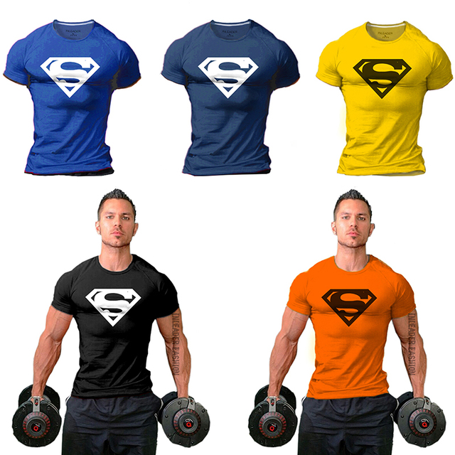 Men's Superman Gym Singlets t-shirt Bodybuilding Fitness Men's Golds Gym Stringer tshirt Sports Clothes