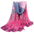 Enduring Women Beautiful Rose Pattern Chiffon Shawl Wrap Wraps Scarf Scarves free shipping